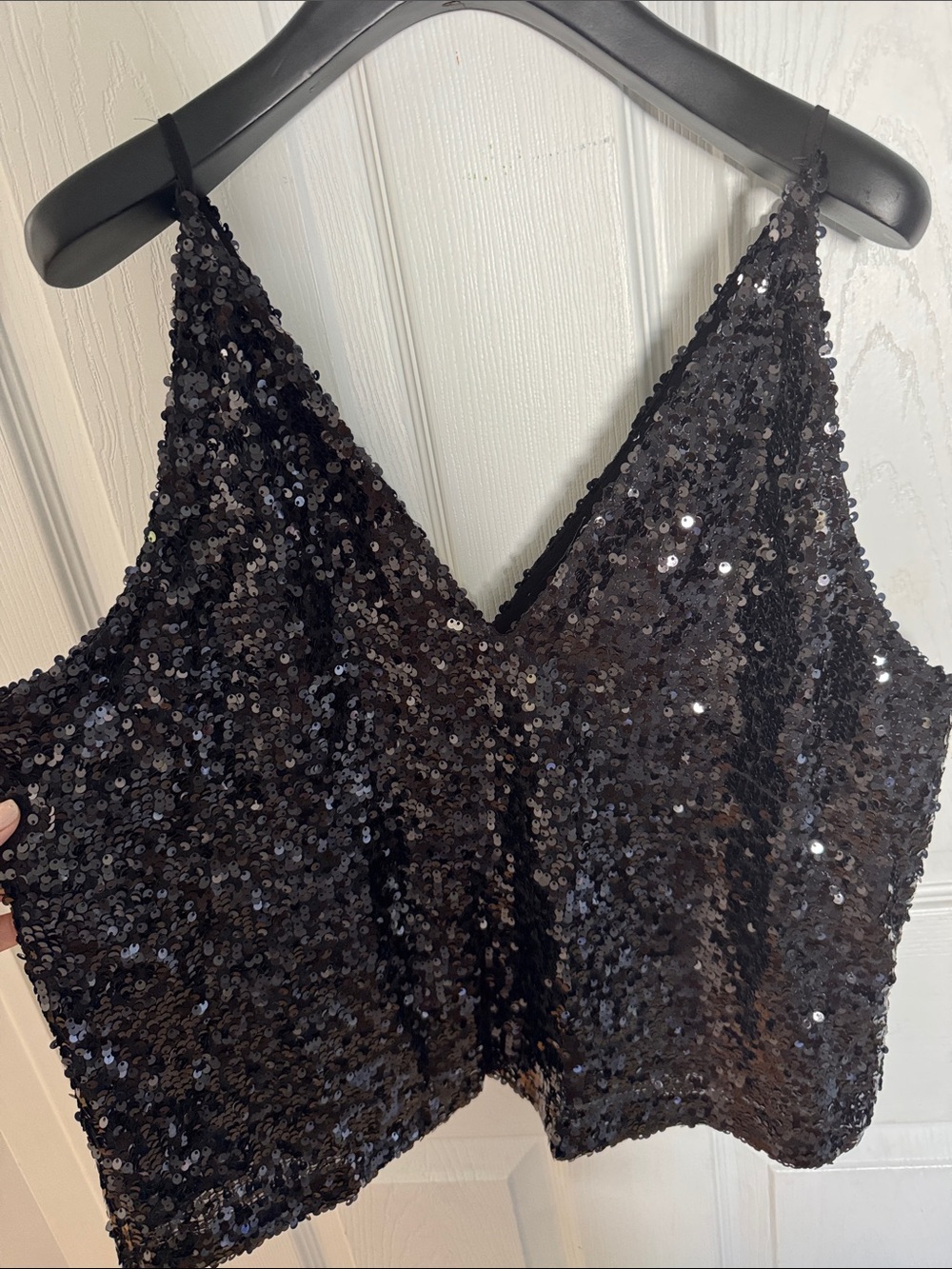 J.Crew Black Sequin Cami Top